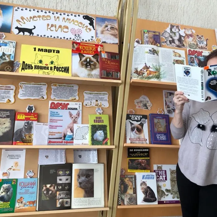 Книжно-журнальная выставка "Мистер и миссис Кис", посвященная Дню кошек в России