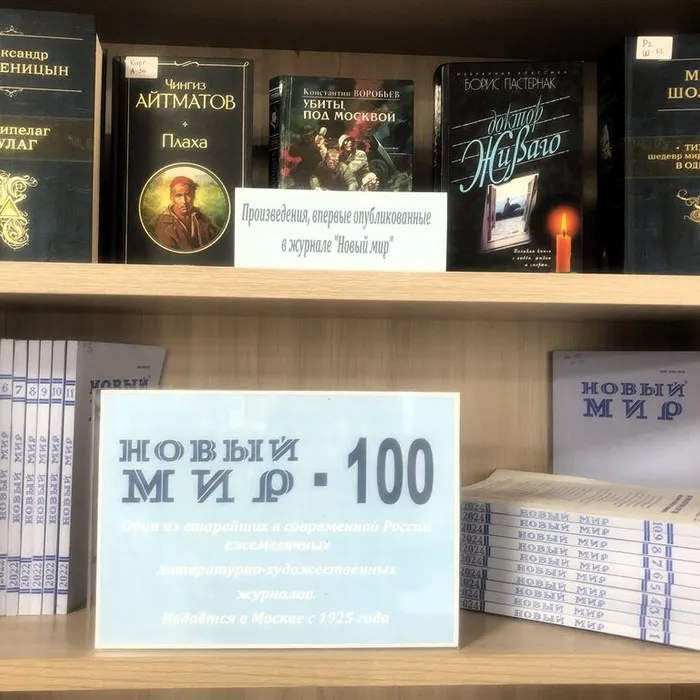 Информационная выставка "100 лет журналу "Новый мир"